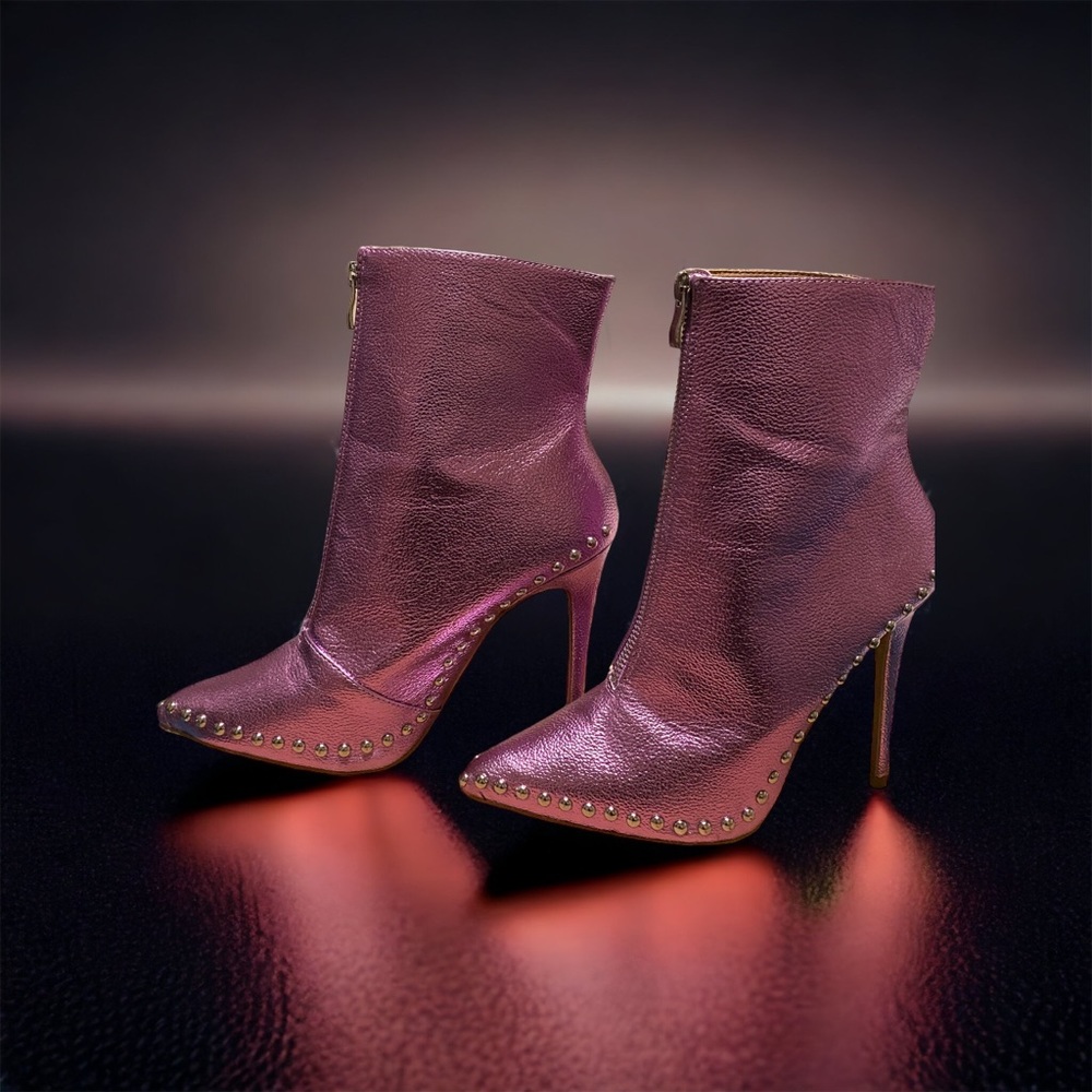 Pink Metallic Boots